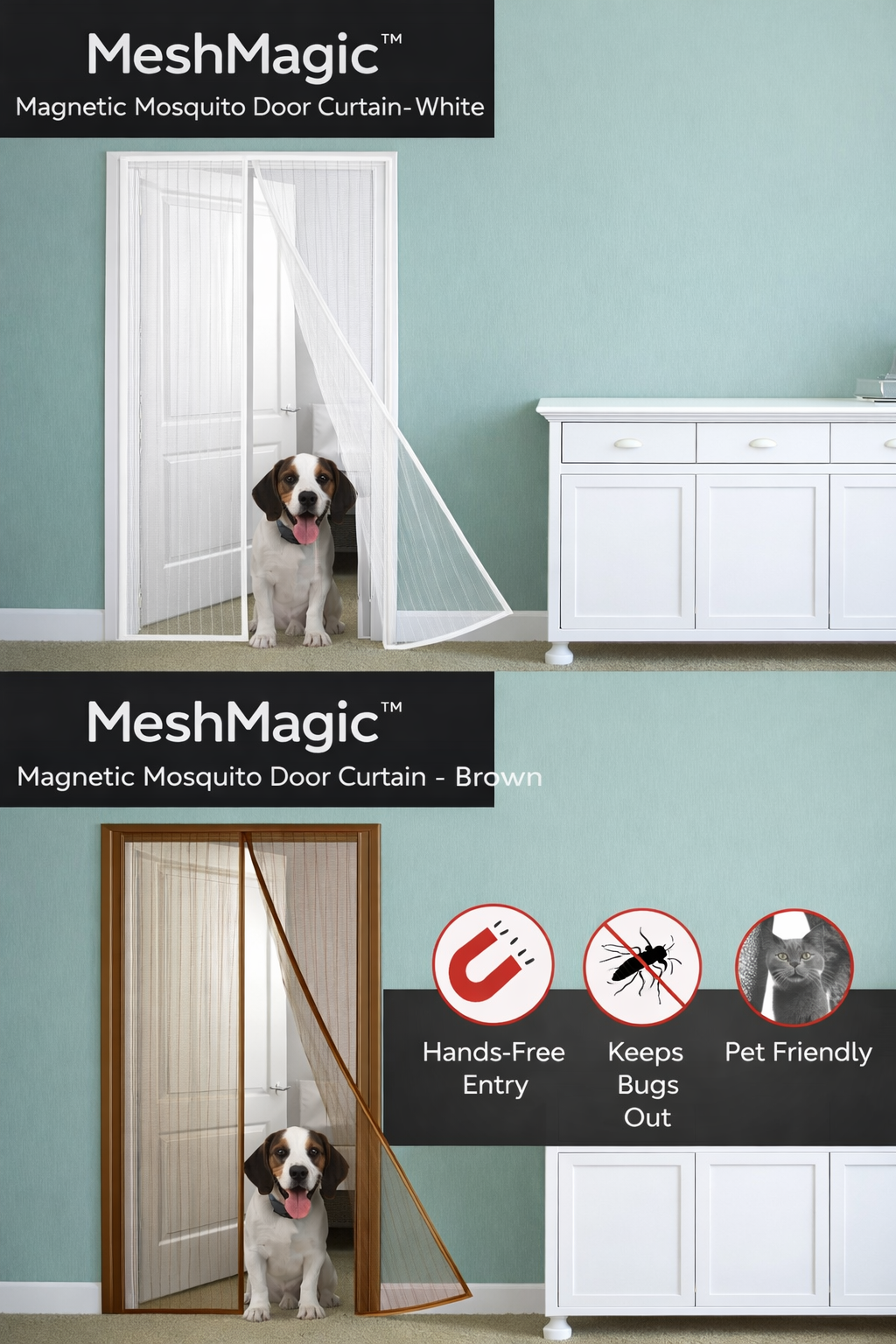 Magnetic Screen Door Mesh Curtain – Hands-Free Mosquito Bug Protector for Patio, Pets & Kids | MeshMagic™