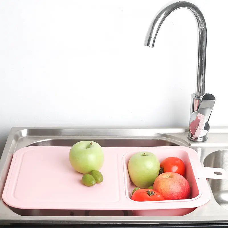 Multifunctional Sink Chopping Board with Drain Basket